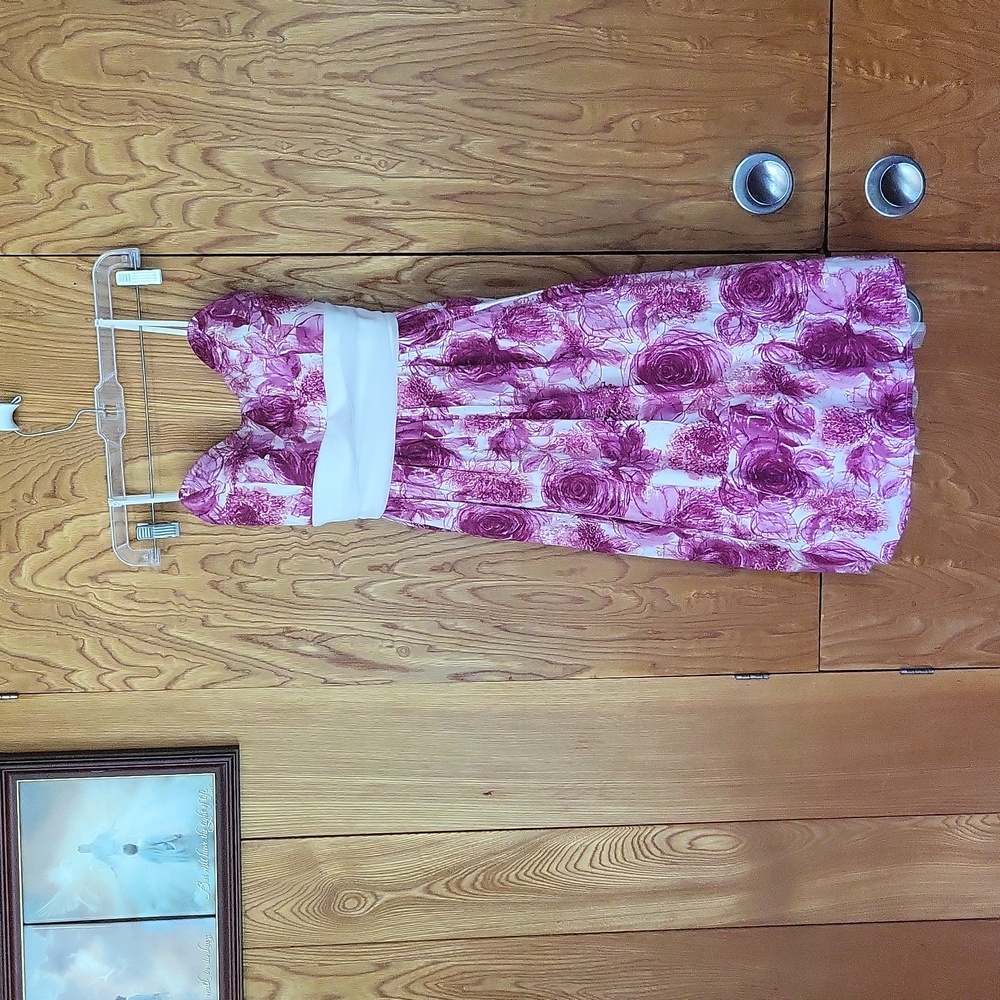 NWOT Ruby Rox punk and white floral dress with bow in back